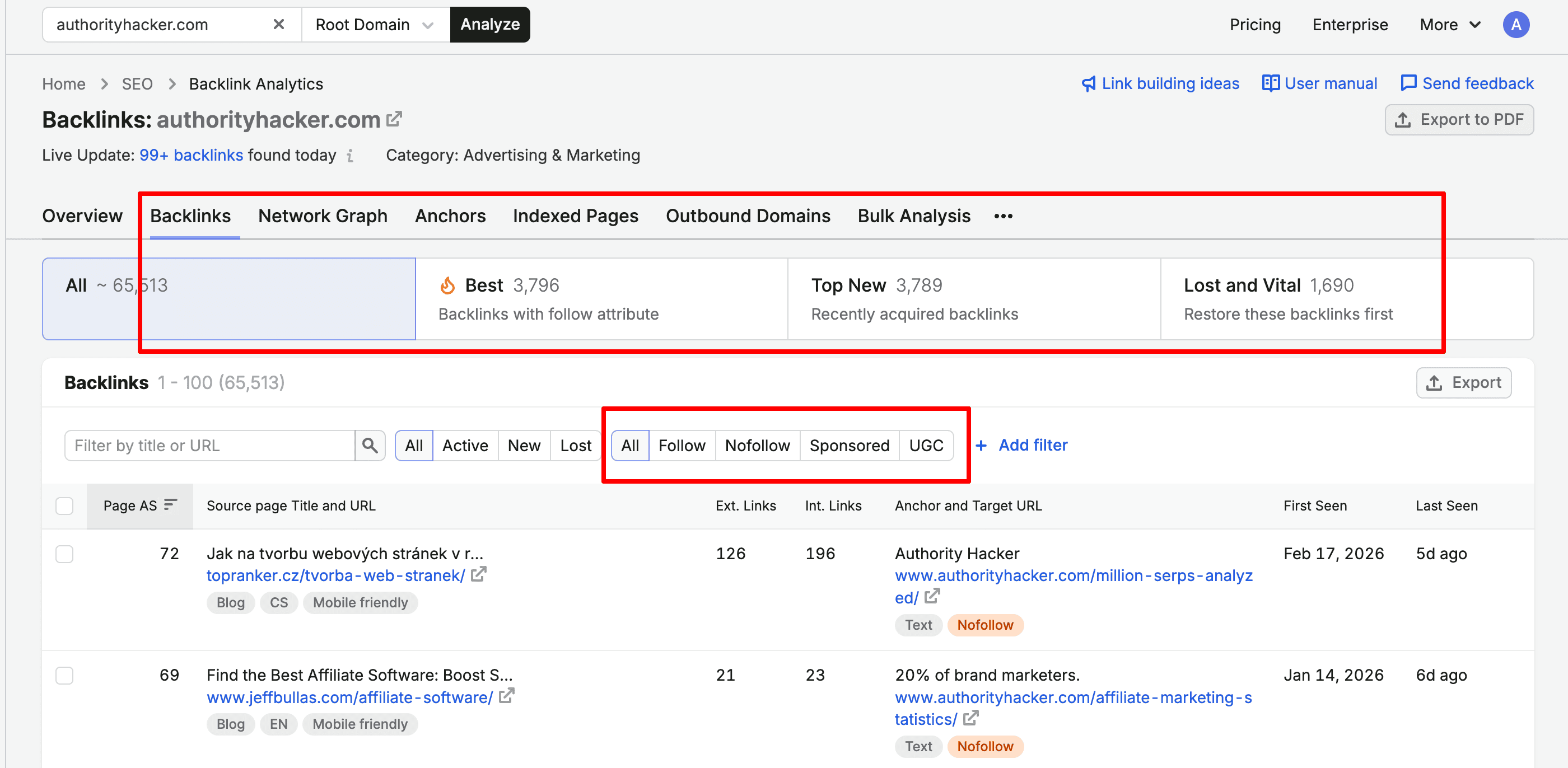 backlink analysis