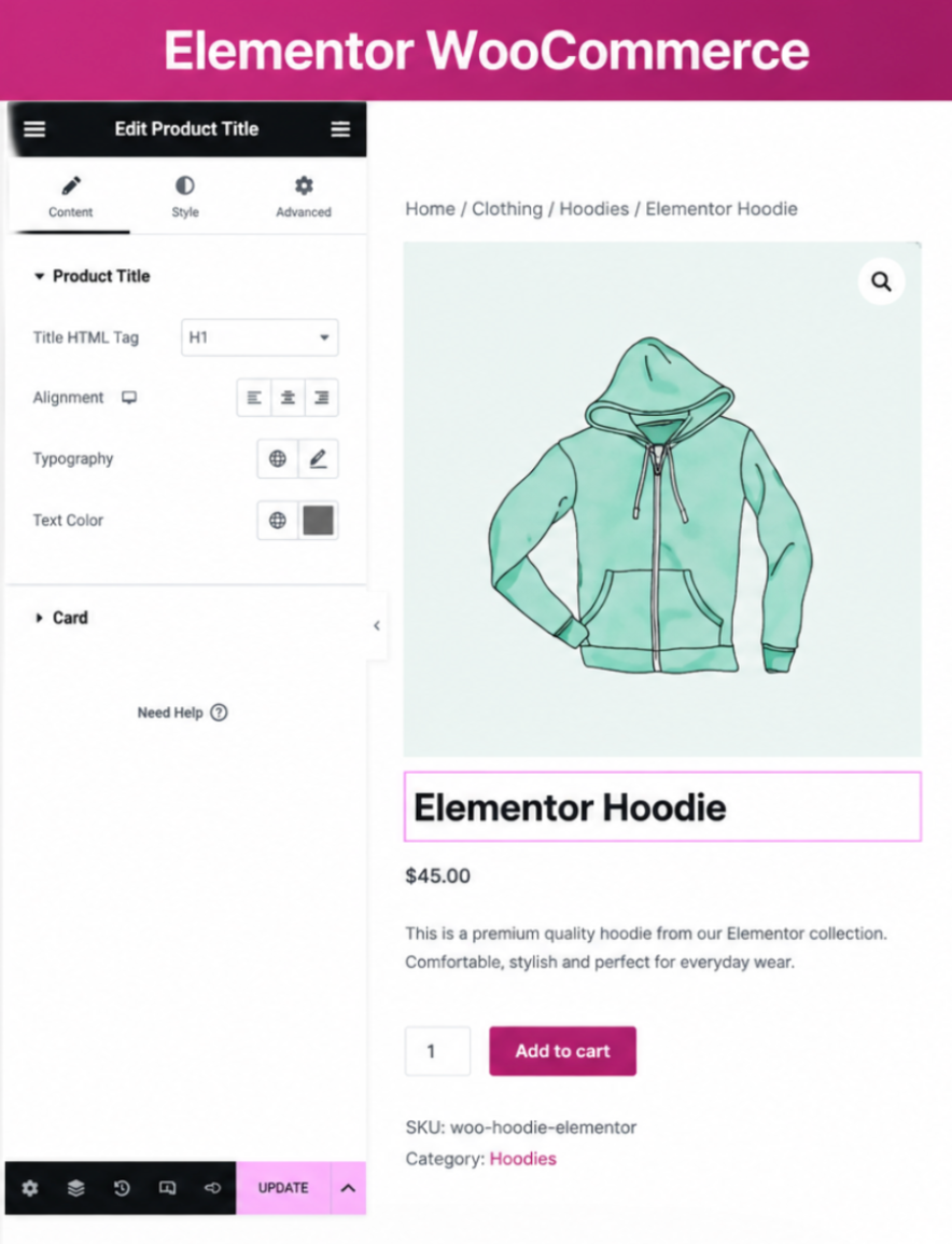 Elementor wocommerce