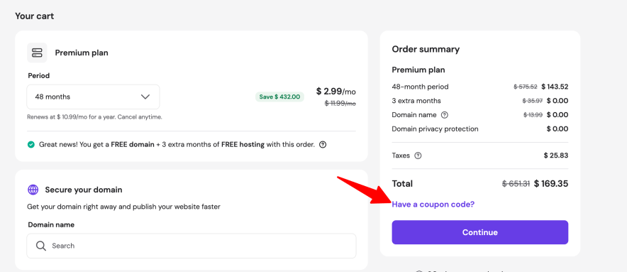 Hostinger Before coupon