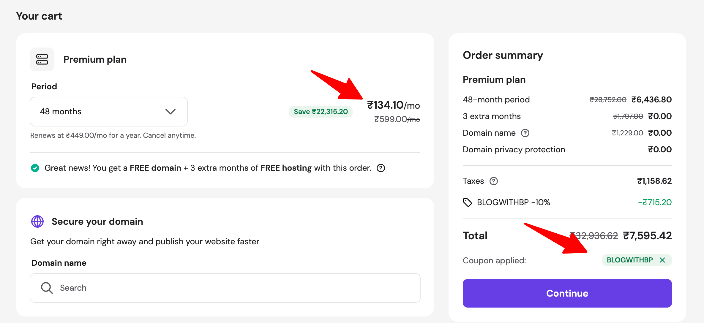 hostinger coupon india has been applied