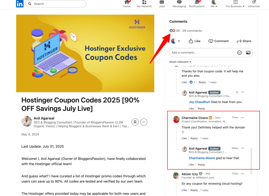 my past readers who have already claimed my supplied hostinger coupon codes