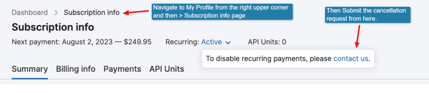 semrush trial cancel screenshot