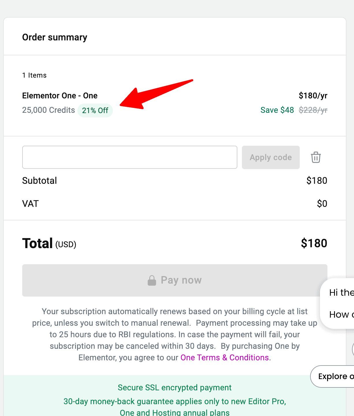claim elementor coupon - no need to enter coupon code manuallyy