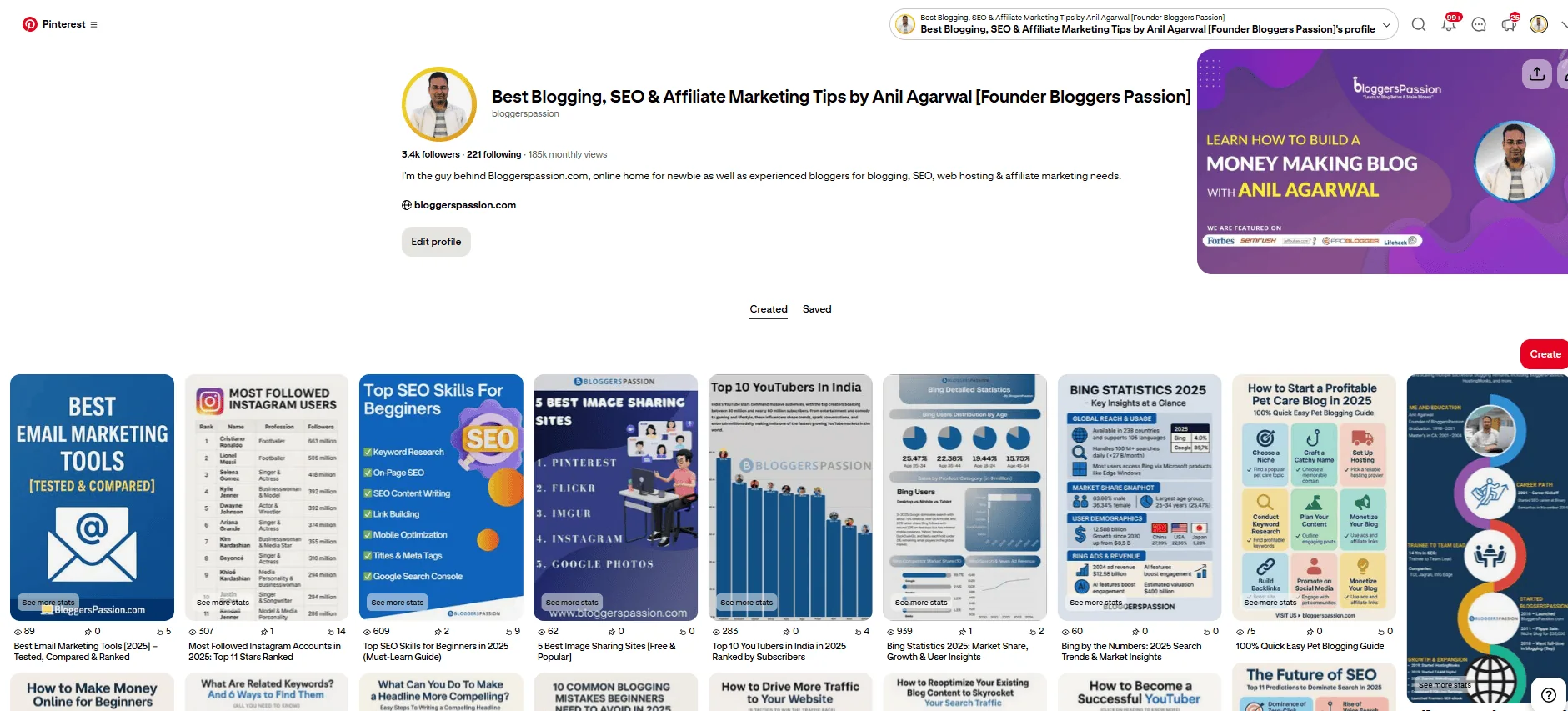 BloggersPassion Pinterest Account
