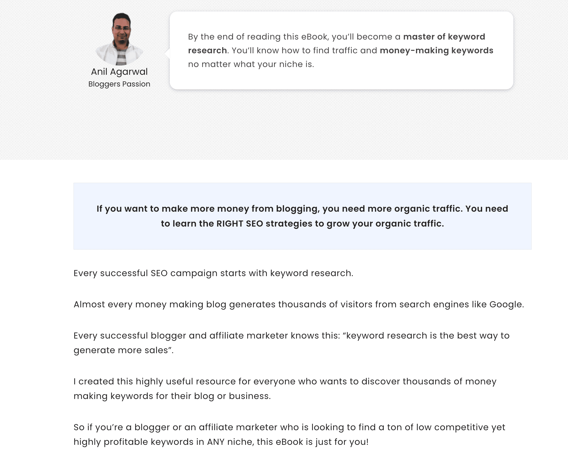 eBook landing page