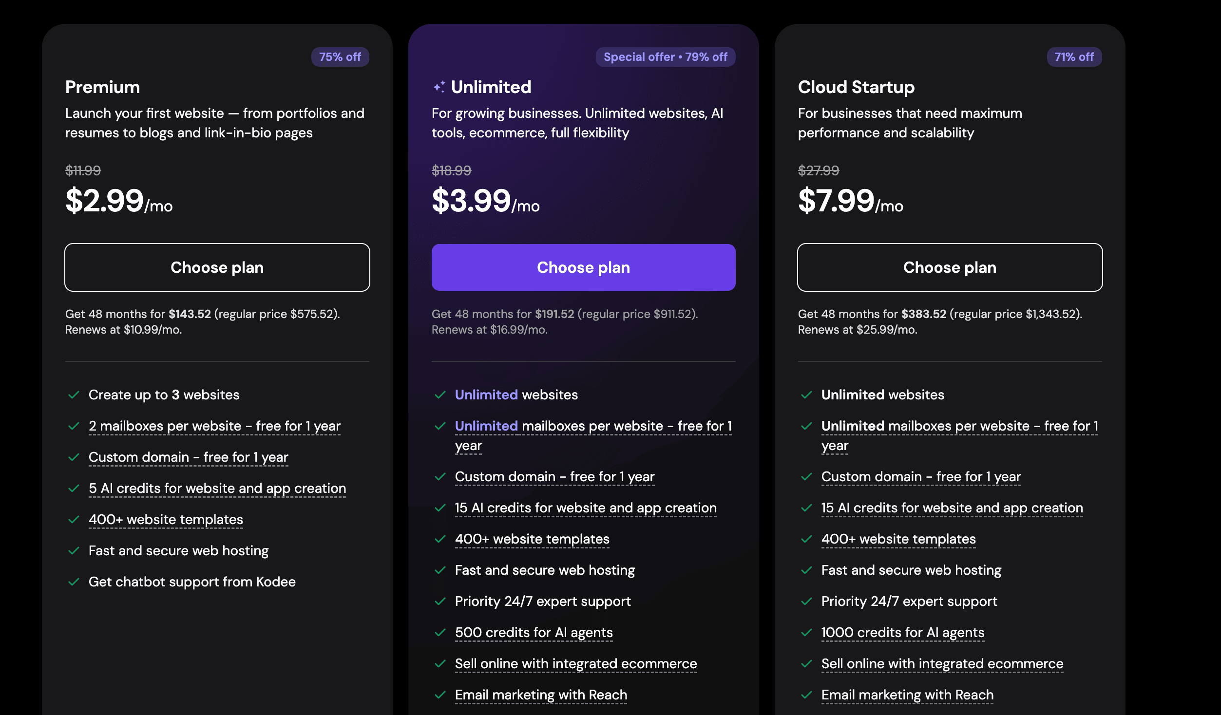 hostinger ai builder pricing