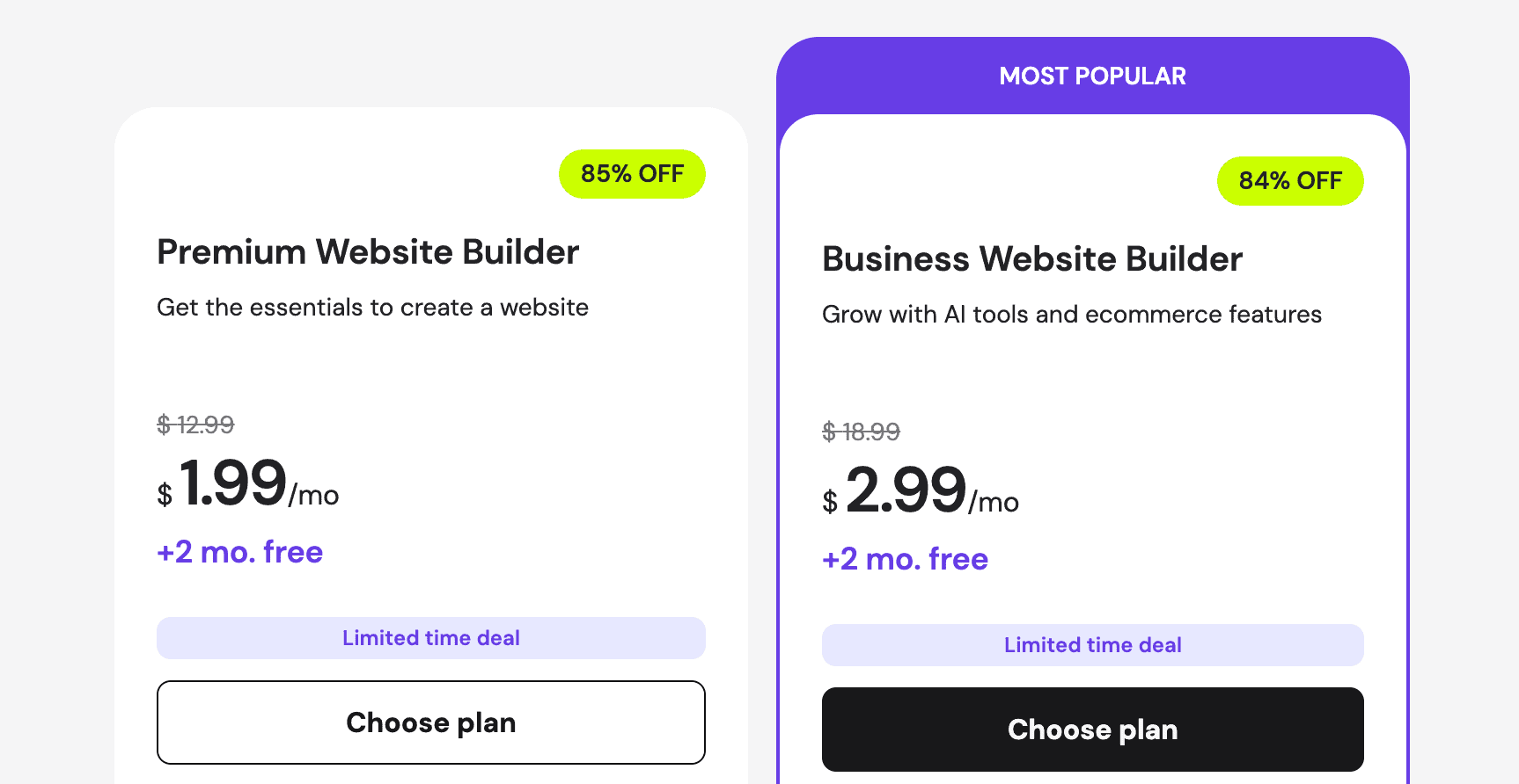hostinger website builder plans