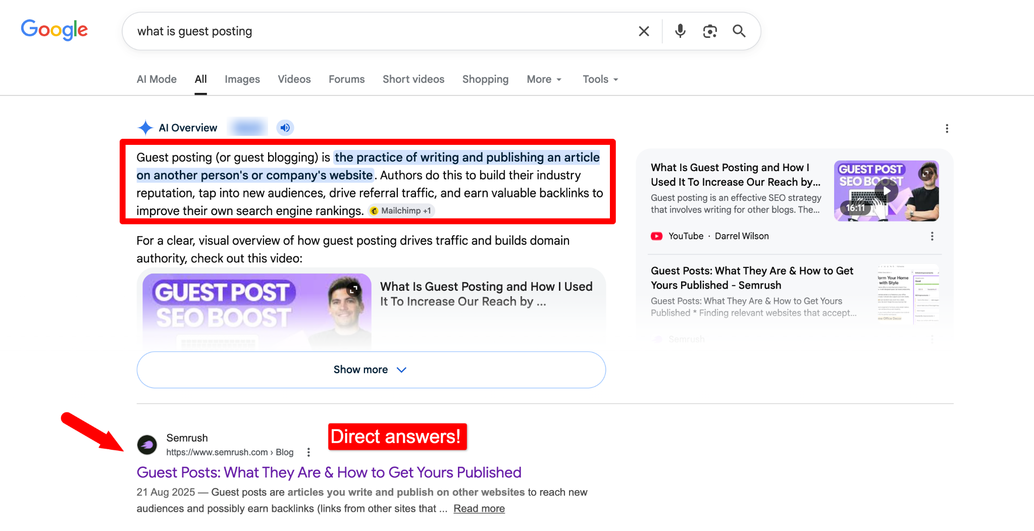 direct answers