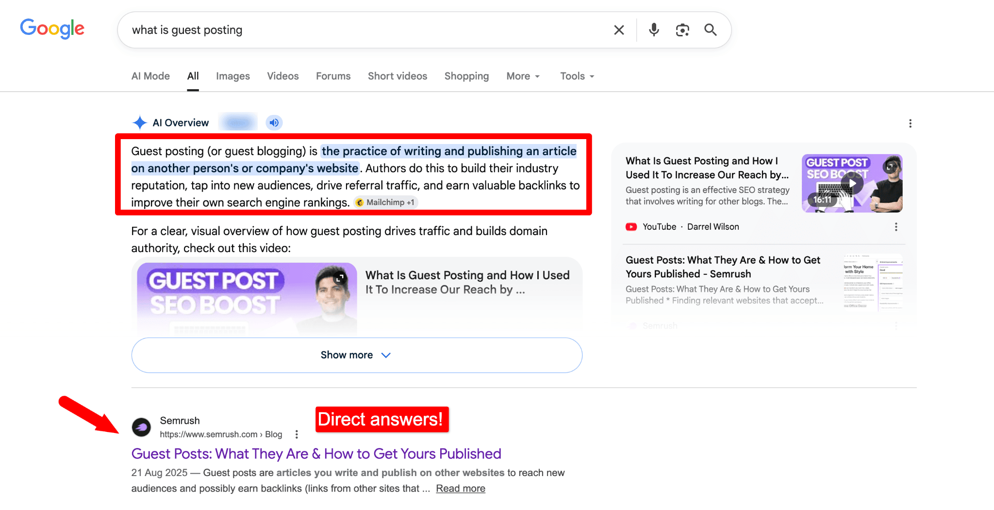 direct answers