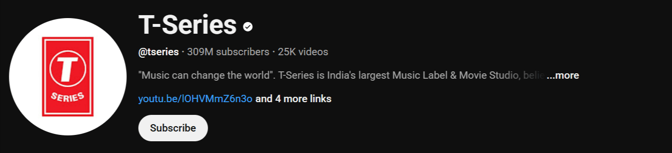 t-series is the second most subscribed youtube channel T-Series Is the Second Most Subscribed YouTube Channel