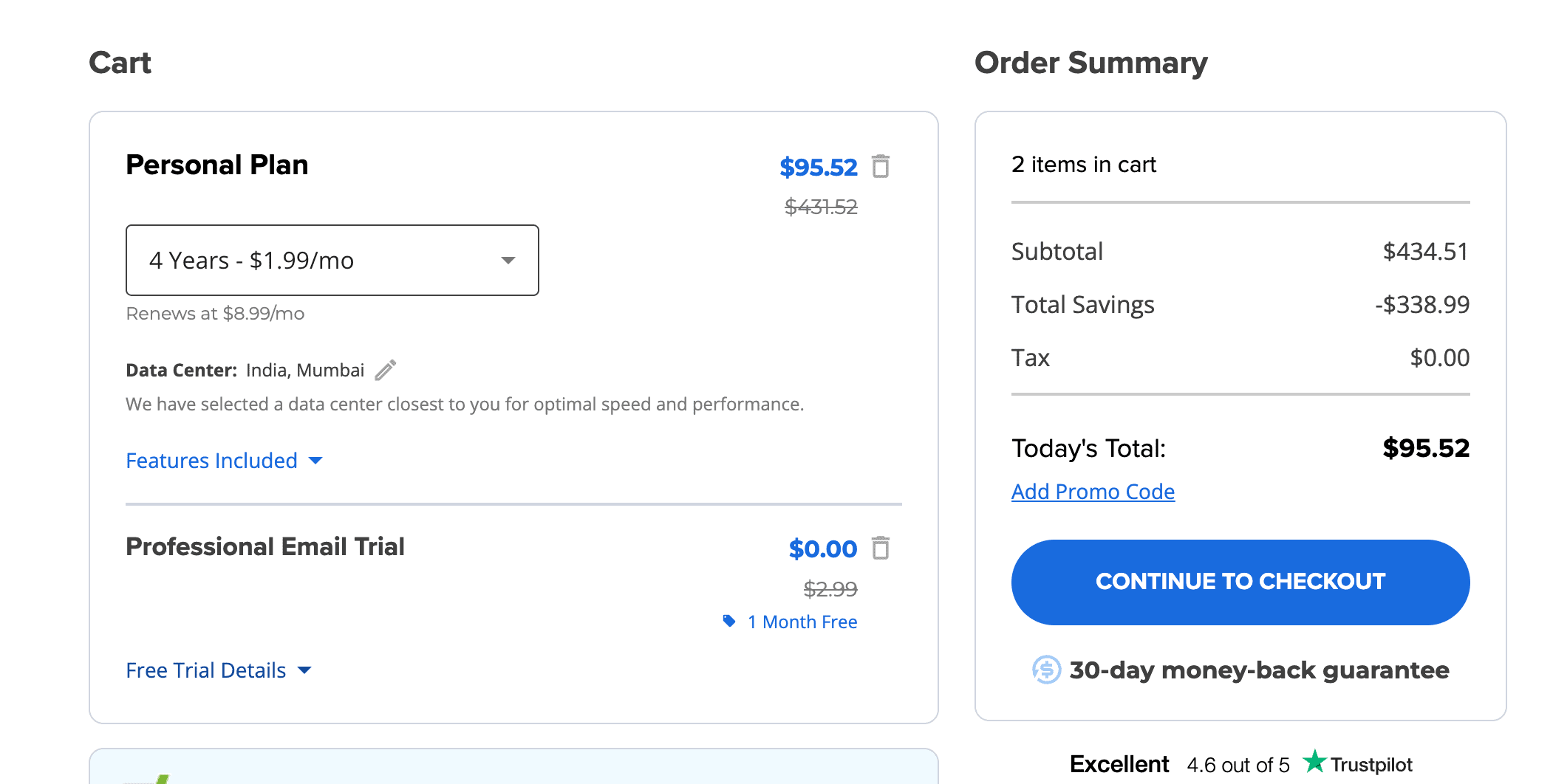 bluehost pricing after coupon code applied
