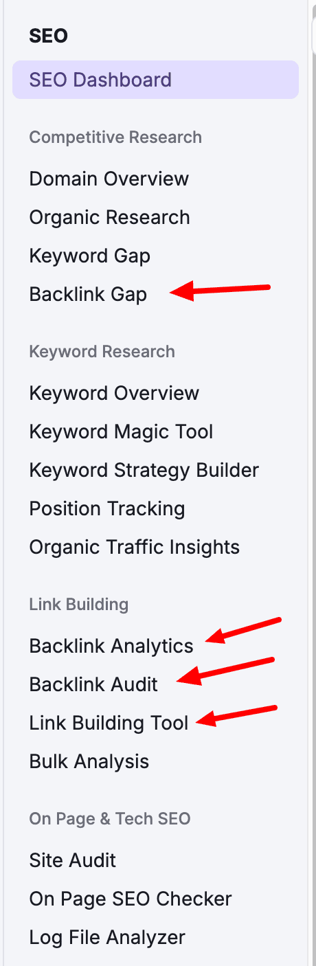 semrush link building toolkit