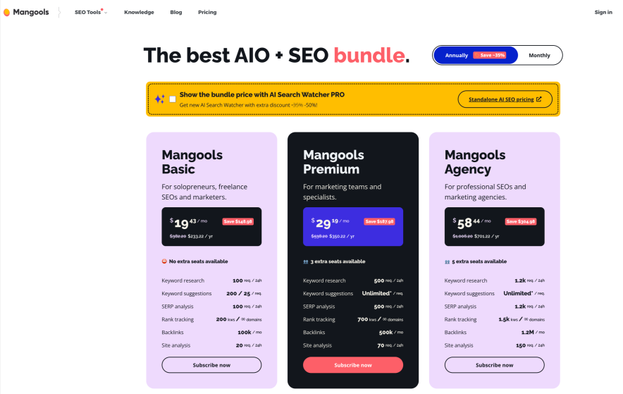 Step 3 choose a mangools tenure and plan