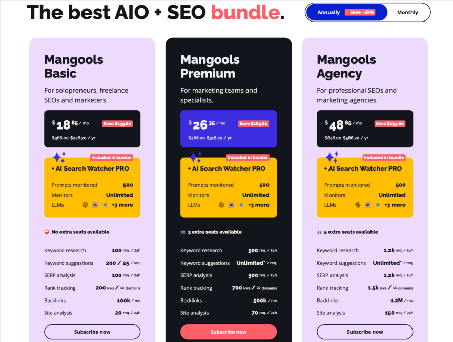 Step 3 choose a mangools tenure and plan