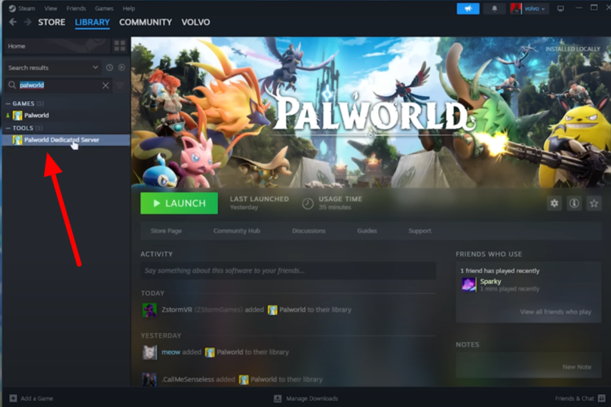 download palworld server files on steam