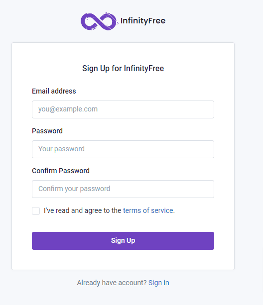 infinityfree.com signup