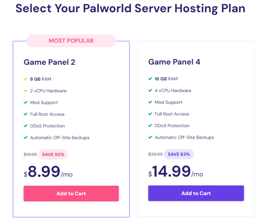 hostinger palworld hosting vps plans