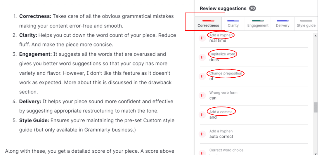 basic suggestions in free version