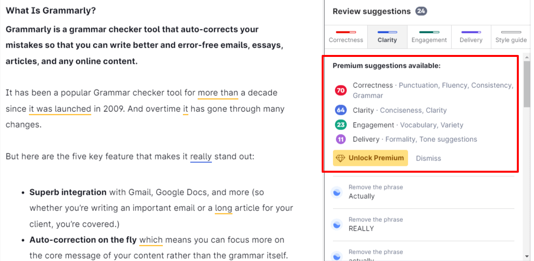 premium suggestions