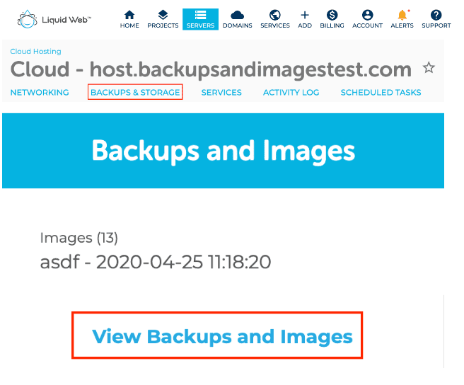 liquid web backup and restore