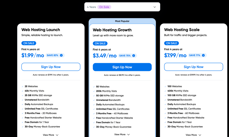 dreamhost hosting plans