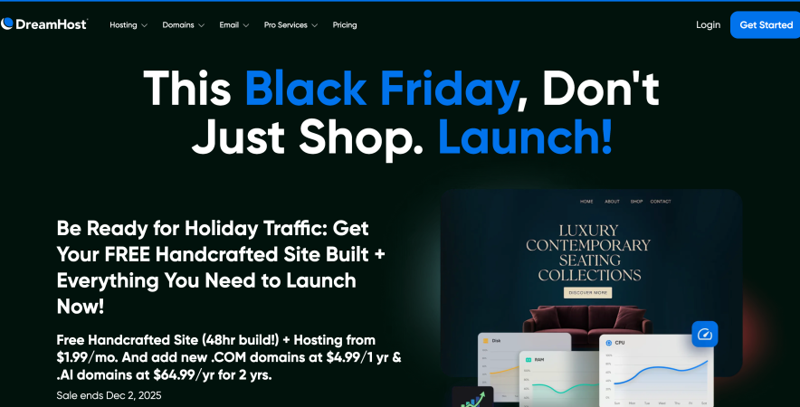 dreamhost offer page powered by bloggerspassion