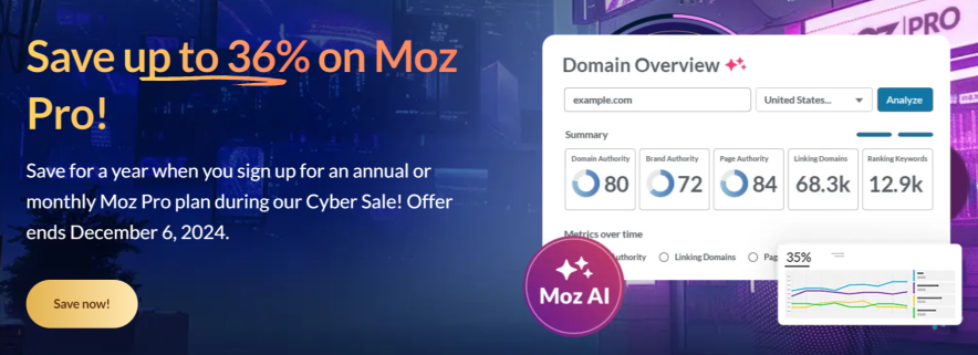 Step 1 visit moz pro black friday offer page