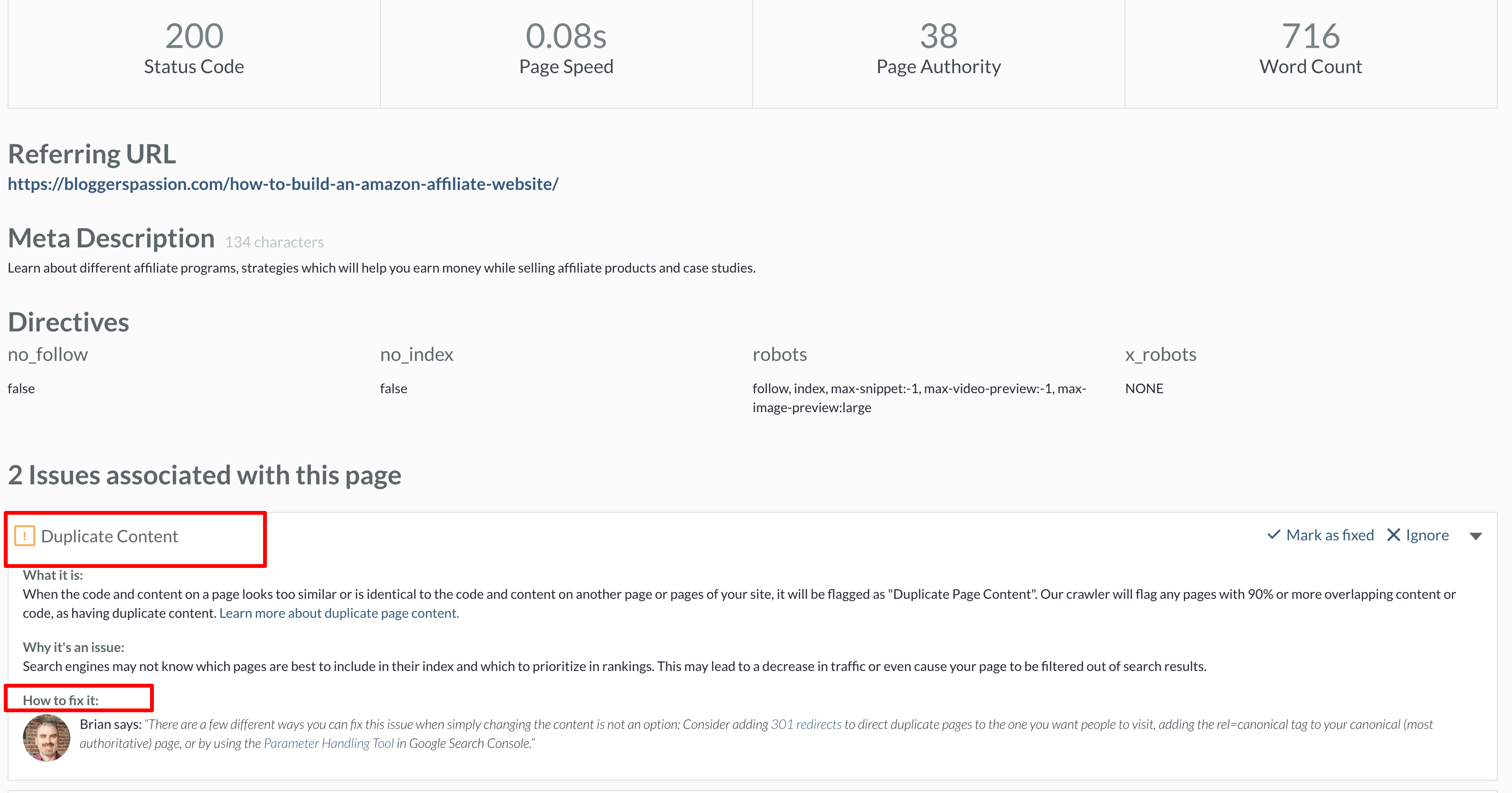 duplication issues found by moz