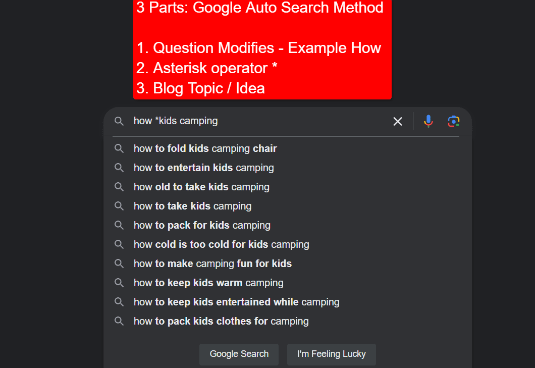 google auto suggestion method