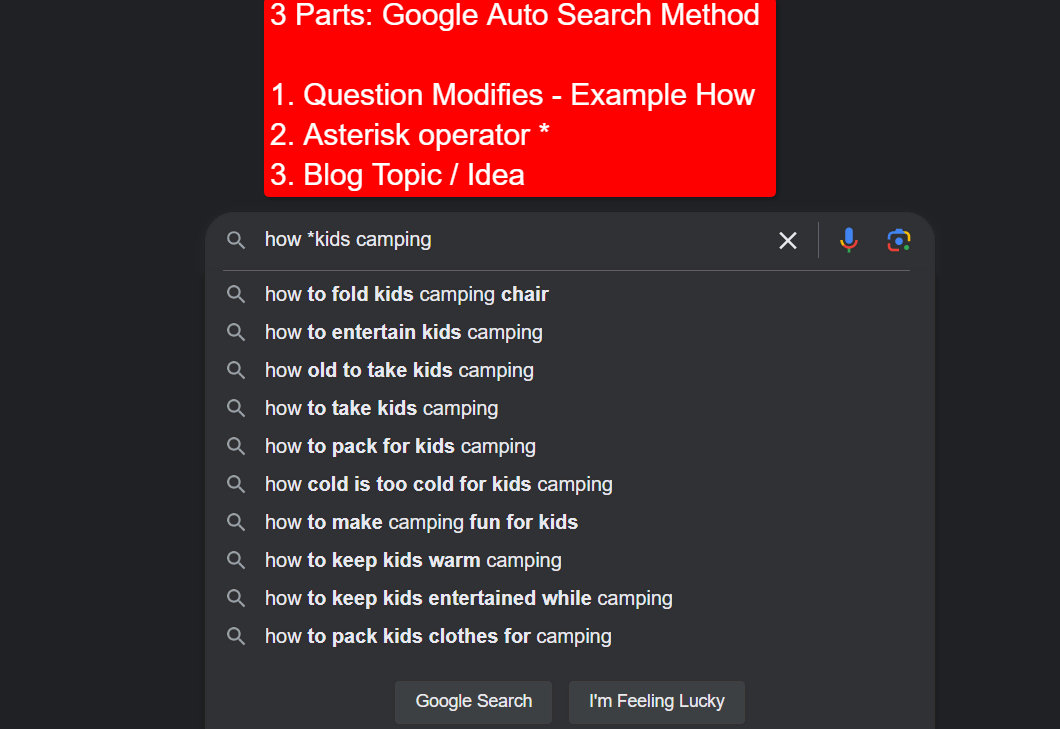 google auto suggestion method