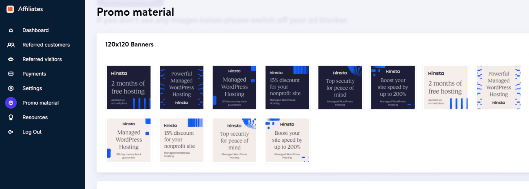 kinsta promotional banners