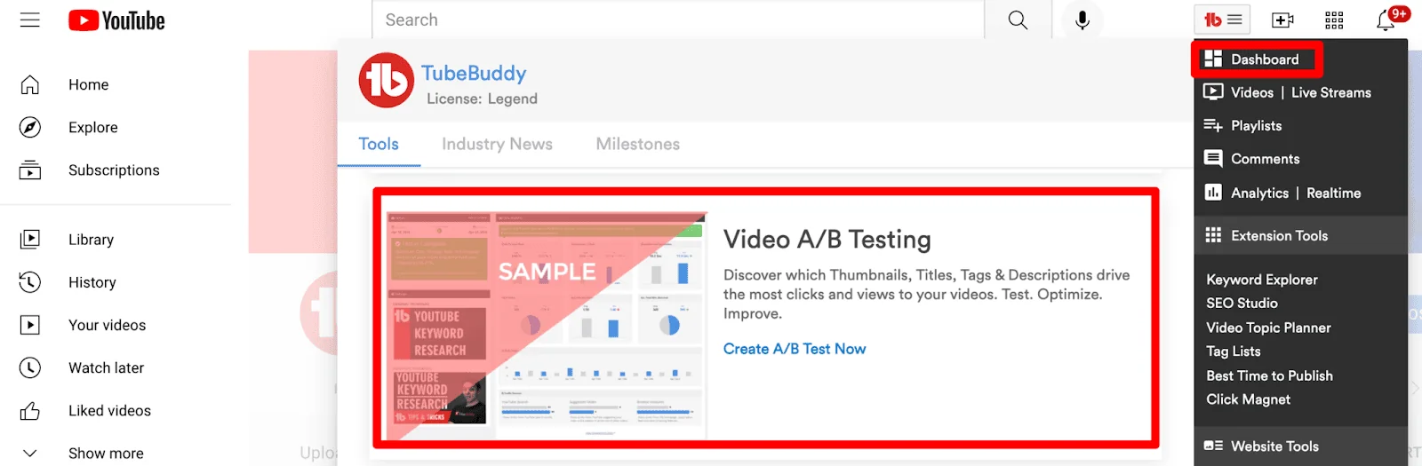 ab testing tubebuddy