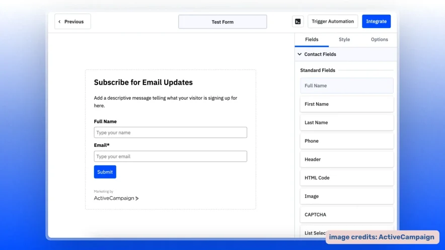 activecampaign email builder