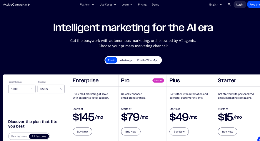 activecampaign pricing