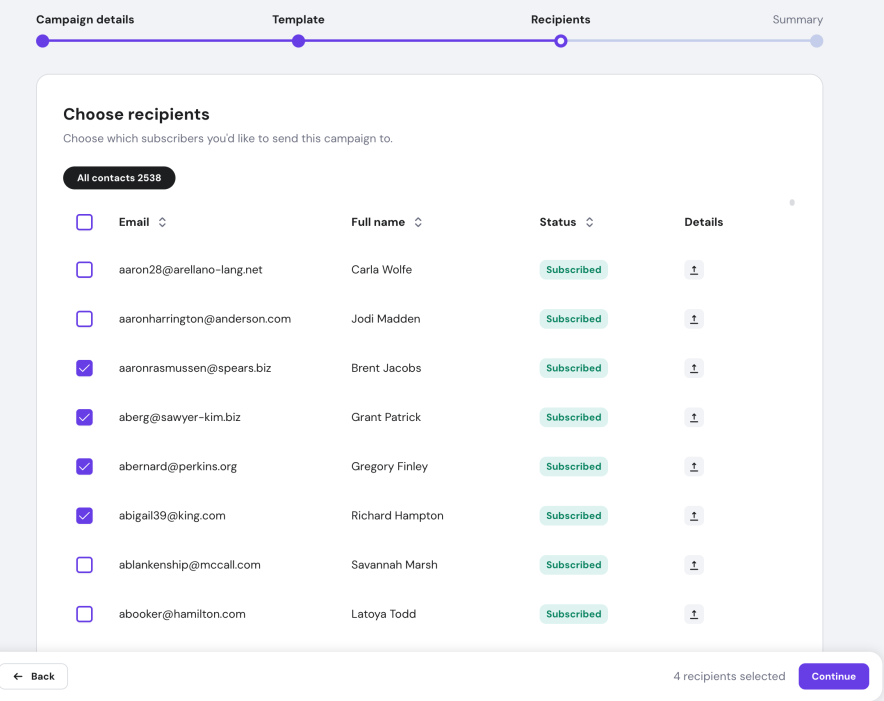 Adding Recipents