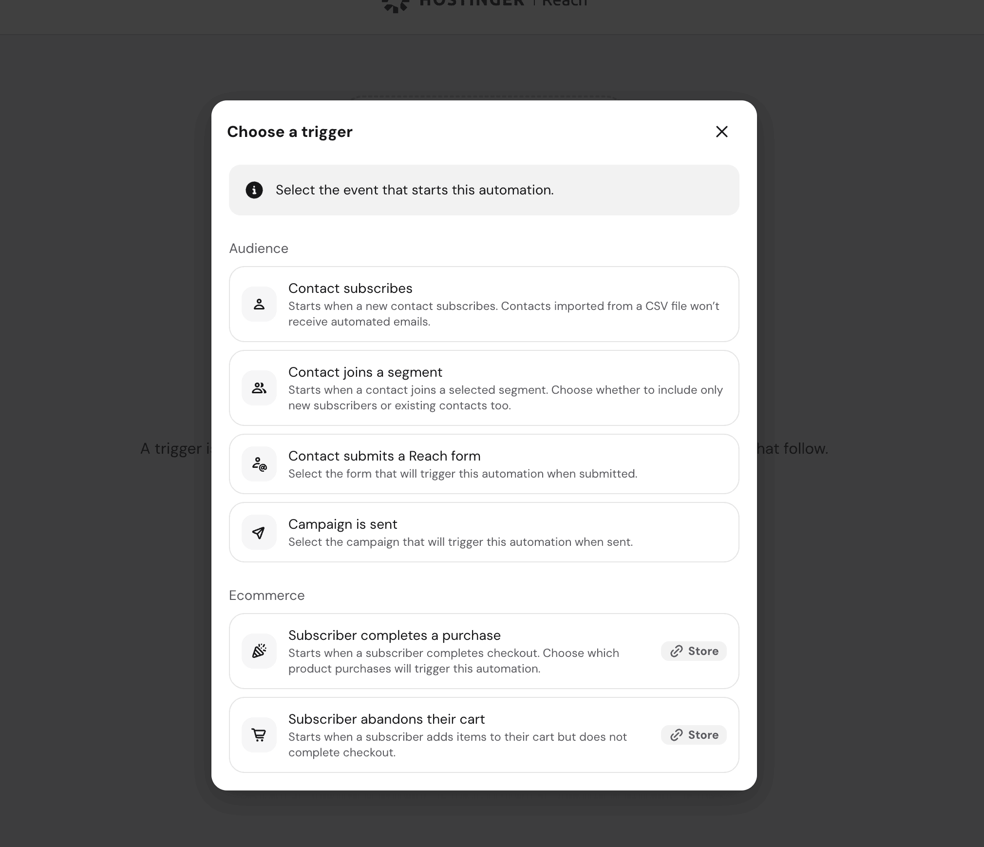 automation in hostinger reach