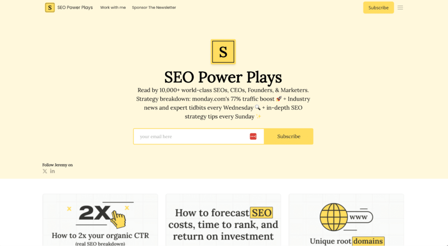 beehiiv landing page screenshot
