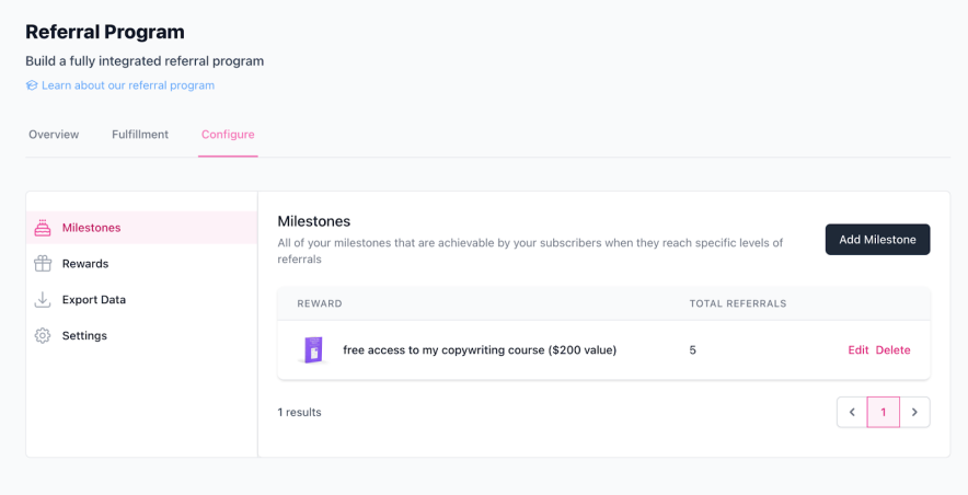 beehiiv referral program feature