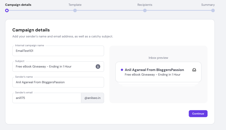 Hostinger Reach email campaign template