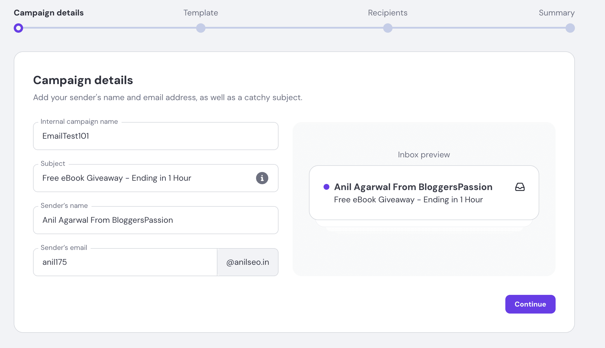 Hostinger Reach email campaign template