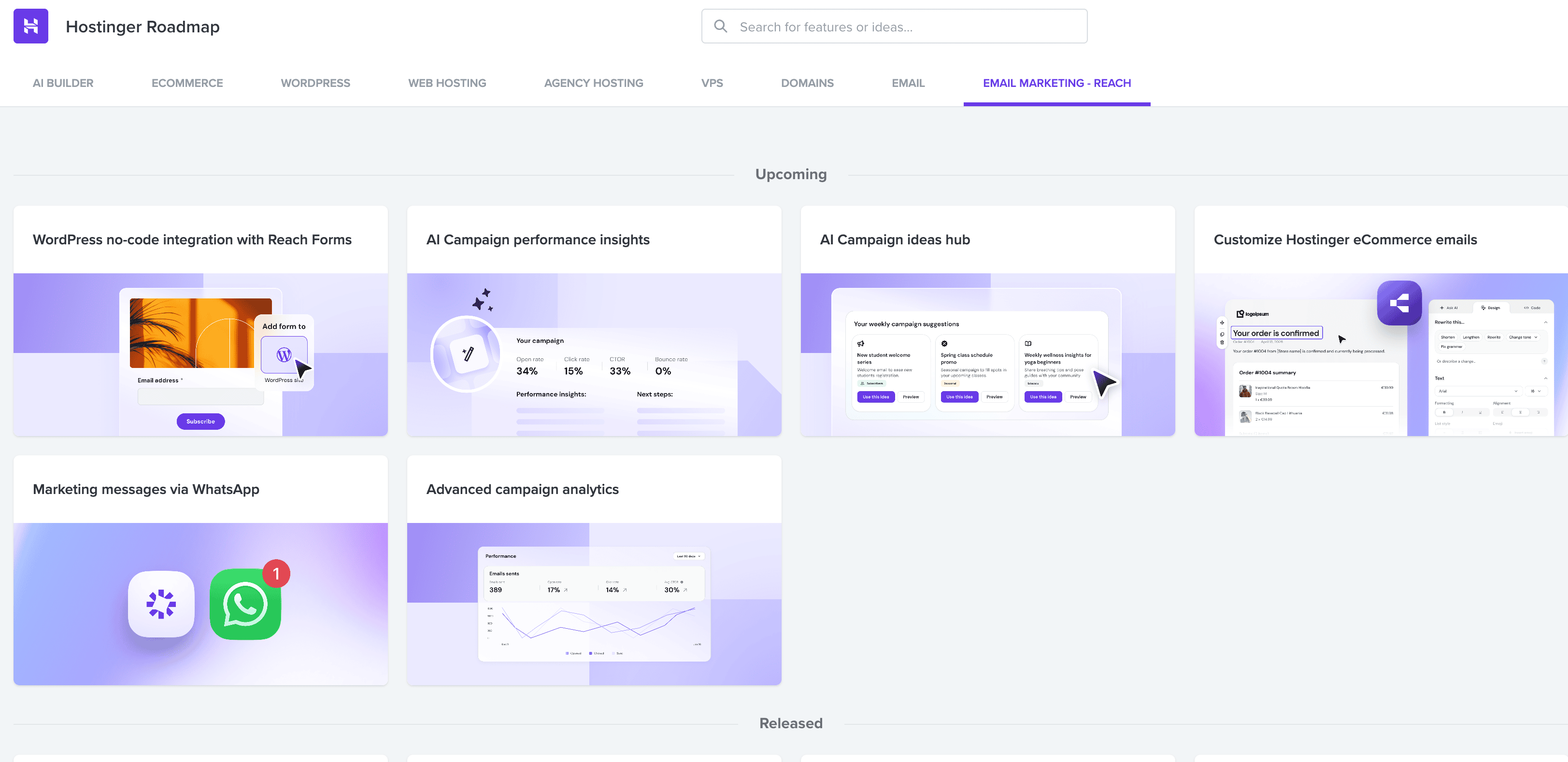 hostinger reach roadmap