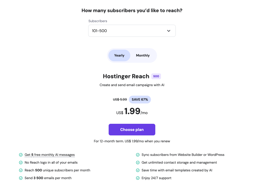 reach email marketing tool pricing