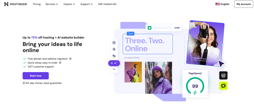 1. Hostinger -  Best Cheap & Affordable WordPress Hosting Overall for Long & Short Period