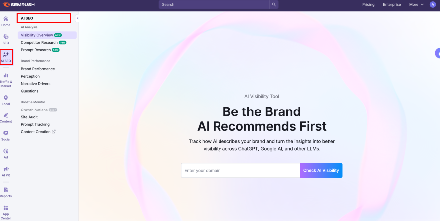 AI toolkit of semrush