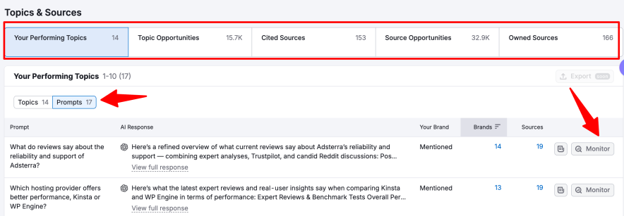 enable ai prompt tracking in semrush