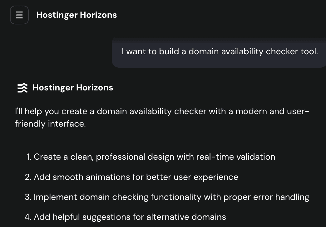 hostinger horizons