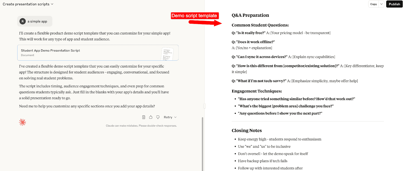 product demo script