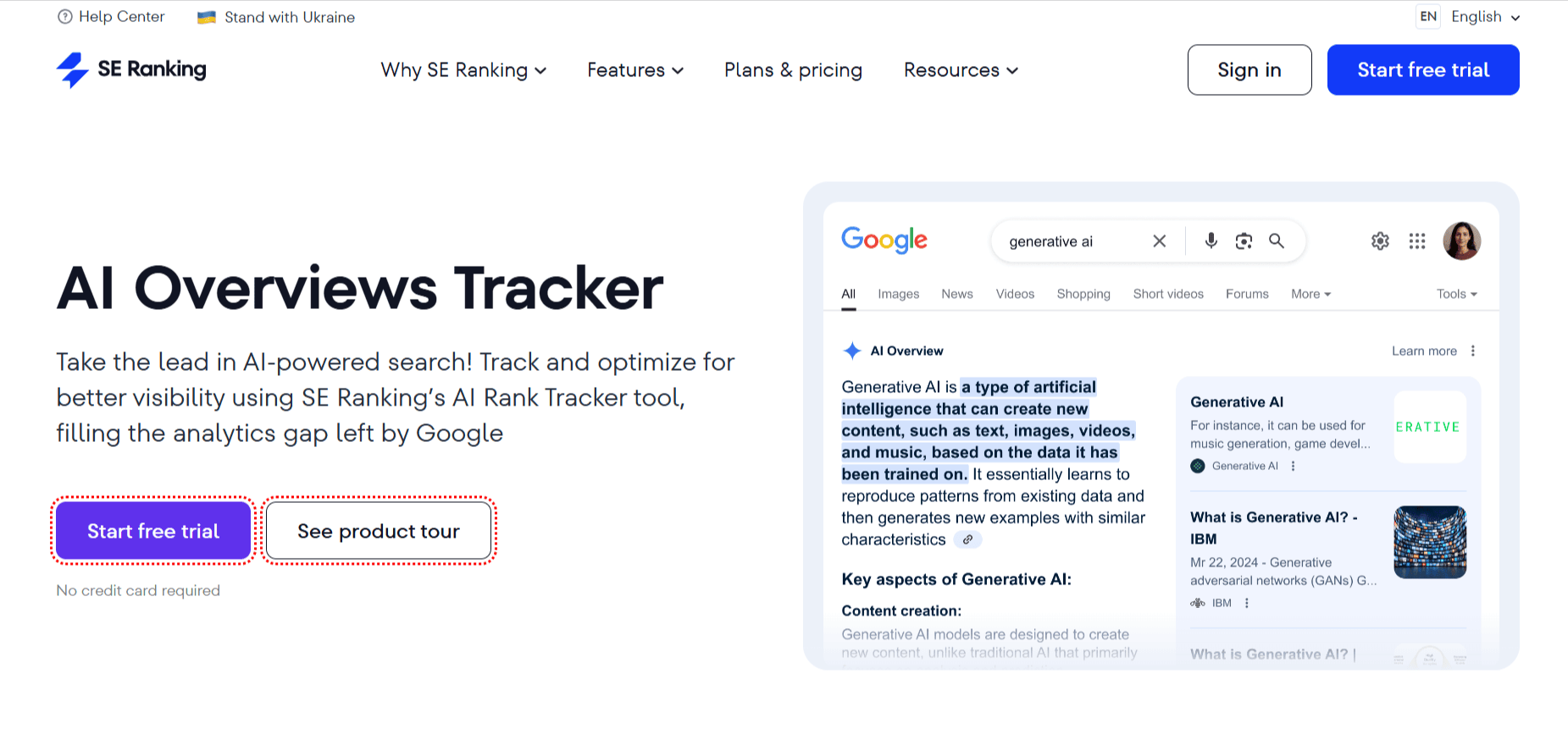 SE Ranking AI Overviews Tracker