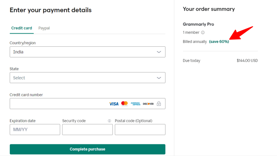 Step 4- Complete checkout, and the discount will apply automatically.