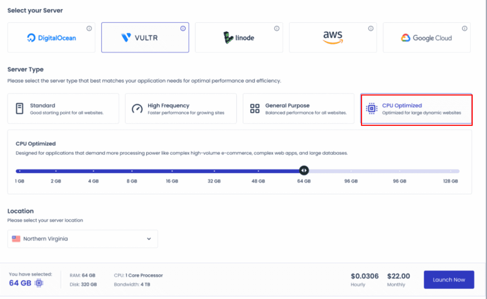 Choose Cloudways CPU Optimized Plan